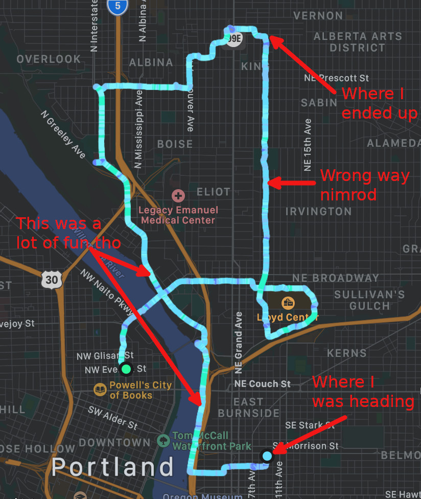 Portland Bike Route