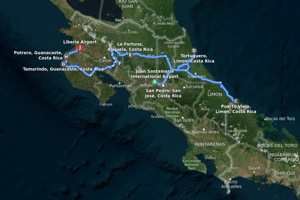 Costa Rica map